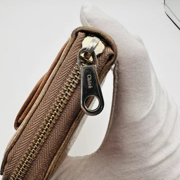 Chloe wallet leather Beige Georgia Auth - Picture 4 of 9